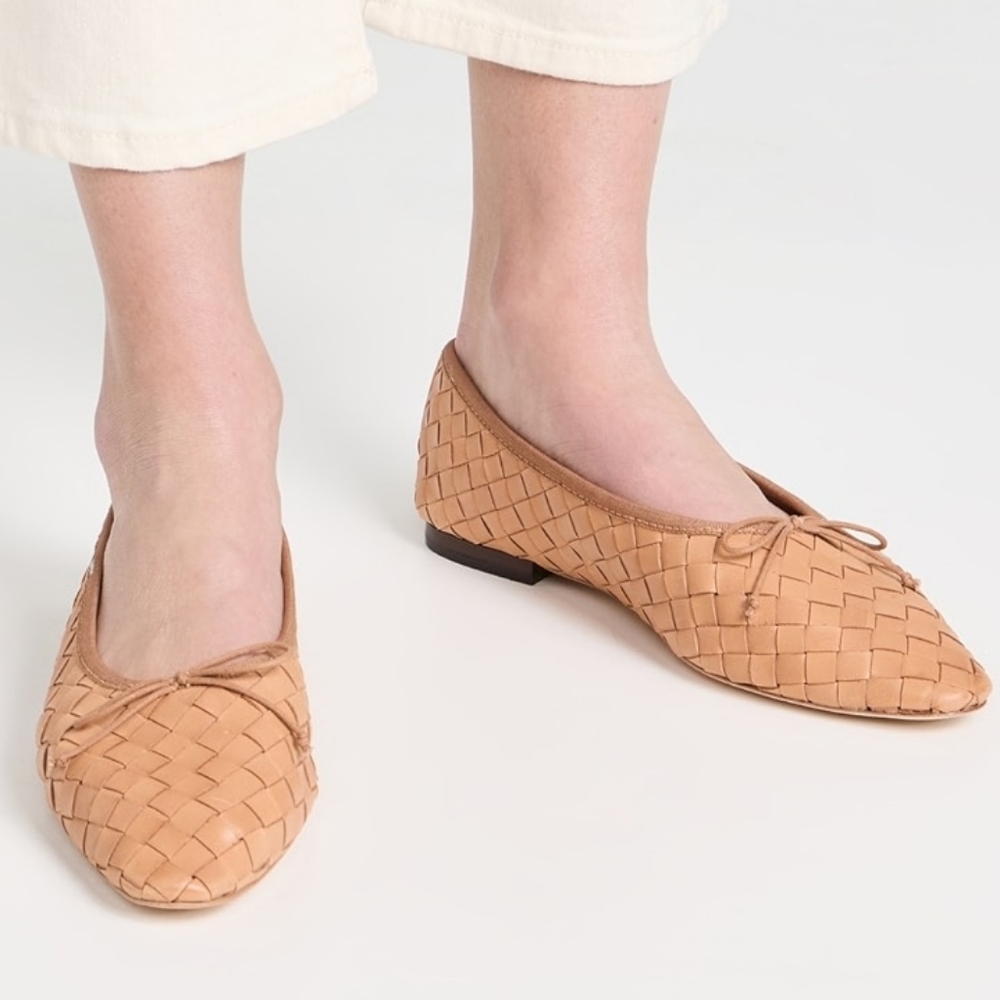 Loeffler Randall Tan Landry Woven Loafers BNWOB